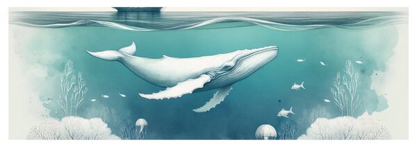 Картина на платно – Спокоен кит под морето