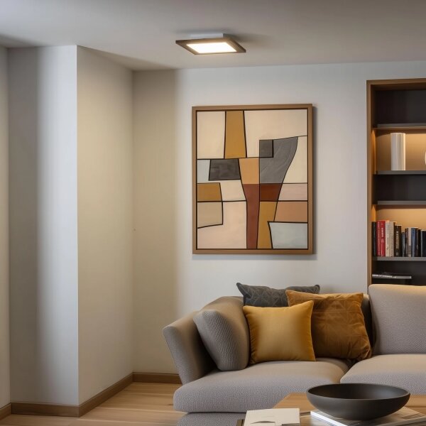 Brilagi - LED Димируема лампа SLIMFRAME WOOD LED/25W/230V 34x34 см + д.у
