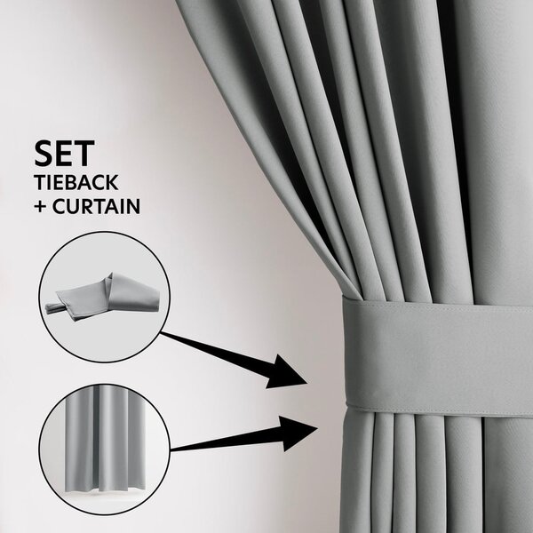 Сиво затъмняващо перде 140x175 cm Kierra – Restilo