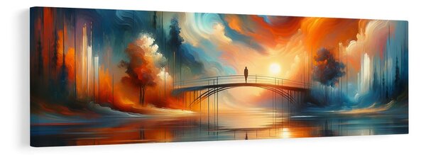Картина на платно – Мост в сиянието на залеза