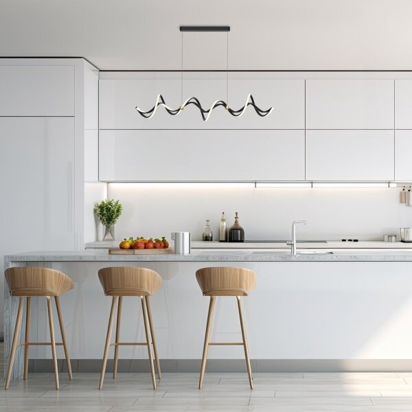 LED Пендел COLIA LED/55W/230V черен/златист