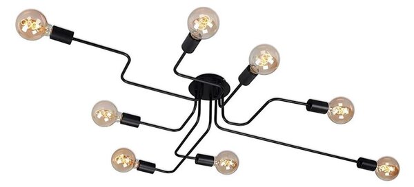 Briloner 2888-085 - Полилей за повърхностен монтаж FARETTO 8xE27/60W/230V черен