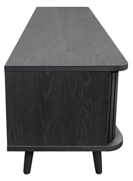 Черна маса за телевизор от декор от дъб 178x50x40 cm Rove – Woodman