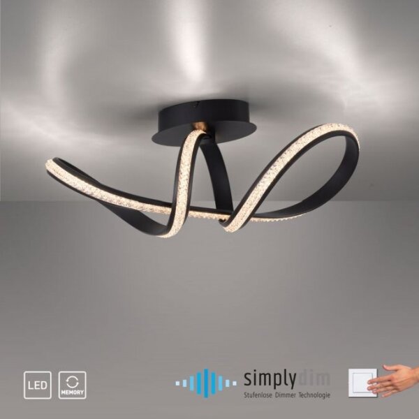 JUST LIGHT. 8475-18 - LED Димируем полилей за повърхностен монтаж BRILLA LED/29W/230V черен
