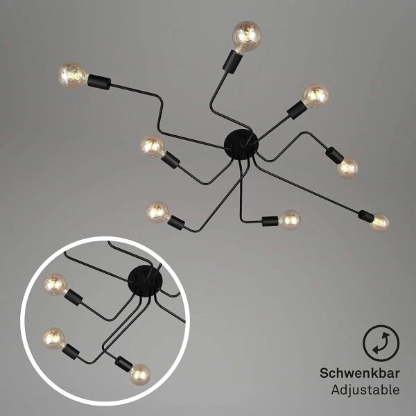 Briloner 2888-085 - Полилей за повърхностен монтаж FARETTO 8xE27/60W/230V черен