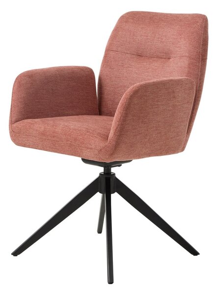 Розов тапициран трапезен стол с подлакътници Roxana – Unique Furniture