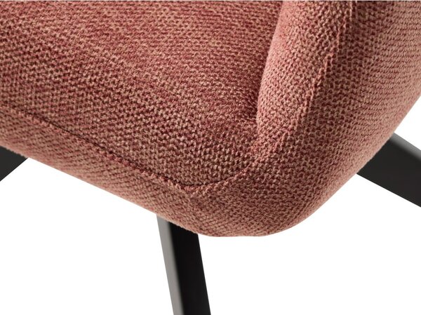Розов тапициран трапезен стол с подлакътници Roxana – Unique Furniture