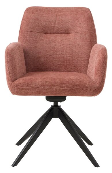 Розов тапициран трапезен стол с подлакътници Roxana – Unique Furniture