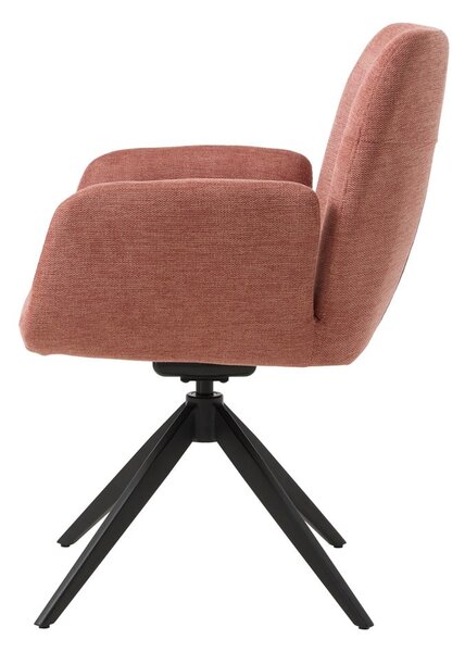 Розов тапициран трапезен стол с подлакътници Roxana – Unique Furniture