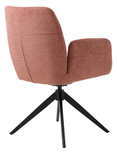 Розов тапициран трапезен стол с подлакътници Roxana – Unique Furniture