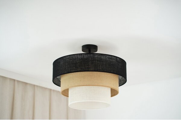 Brilagi - Плафон ASPEN LUNETA 1xE27/15W/230V пр. 45 черно/беж/крем