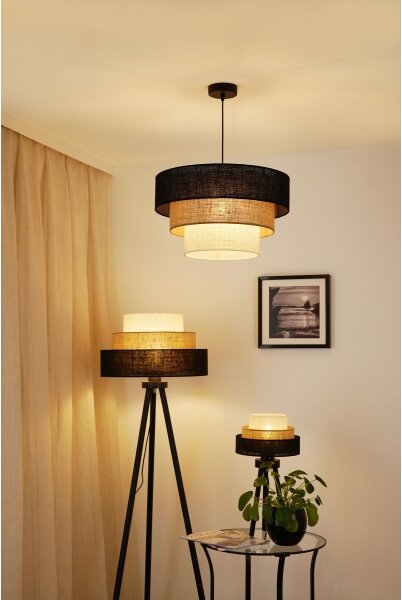 Brilagi - Настолна лампа ASPEN LUNETA 1xE27/15W/230V черна/беж/крем