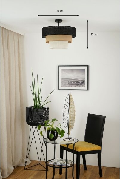 Brilagi - Плафон ASPEN LUNETA 1xE27/15W/230V пр. 45 черно/беж/крем