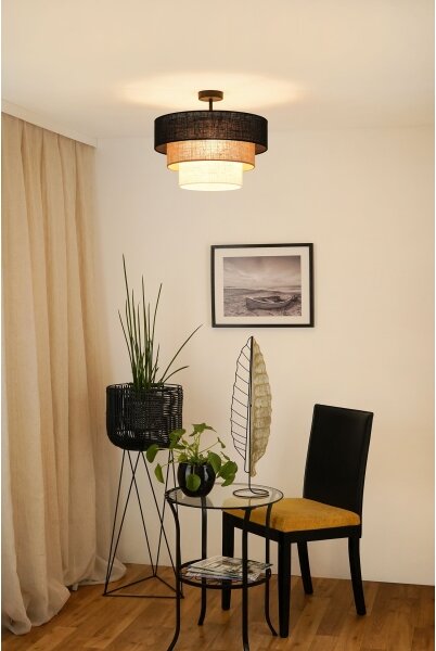 Brilagi - Плафон ASPEN LUNETA 1xE27/15W/230V пр. 45 черно/беж/крем