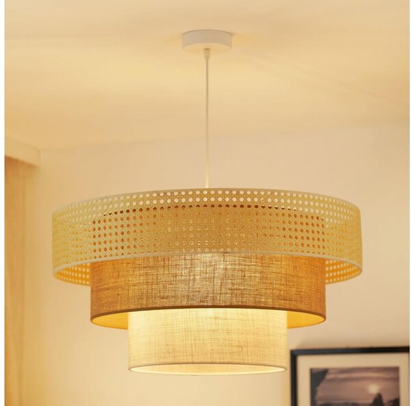 Brilagi - Плафон CEDAR LUNETA 1xE27/15W/230V пр. 60 ратан кафяв/крем