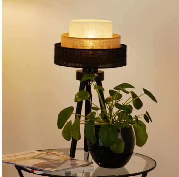 Brilagi - Настолна лампа ASPEN LUNETA 1xE27/15W/230V черна/беж/крем