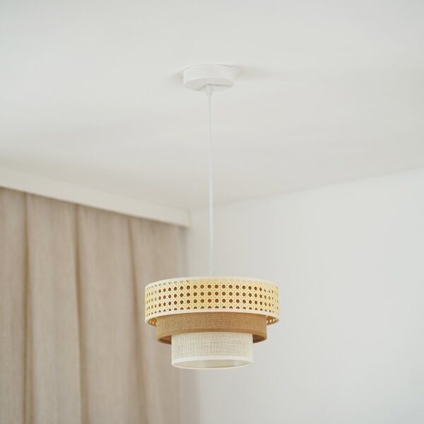 Brilagi - Плафон CEDAR LUNETA 1xE27/15W/230V пр. 25 ратан кафяв/крем