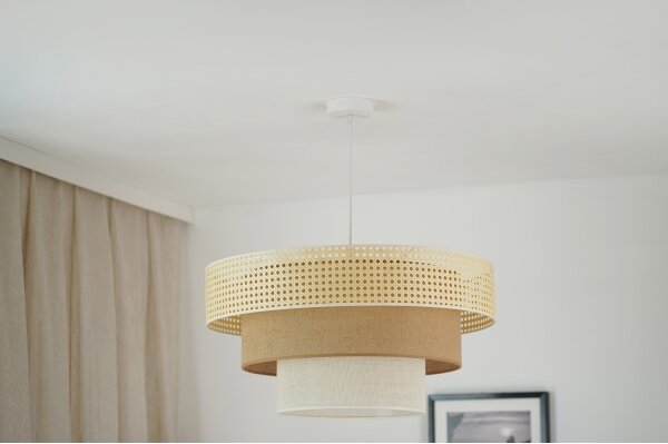 Brilagi - Плафон CEDAR LUNETA 1xE27/15W/230V пр. 60 ратан кафяв/крем