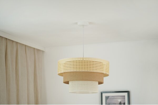 Brilagi - Висяща лампа CEDAR LUNETA 1xE27/15W/230V пр.45 ратан кафяв/крем