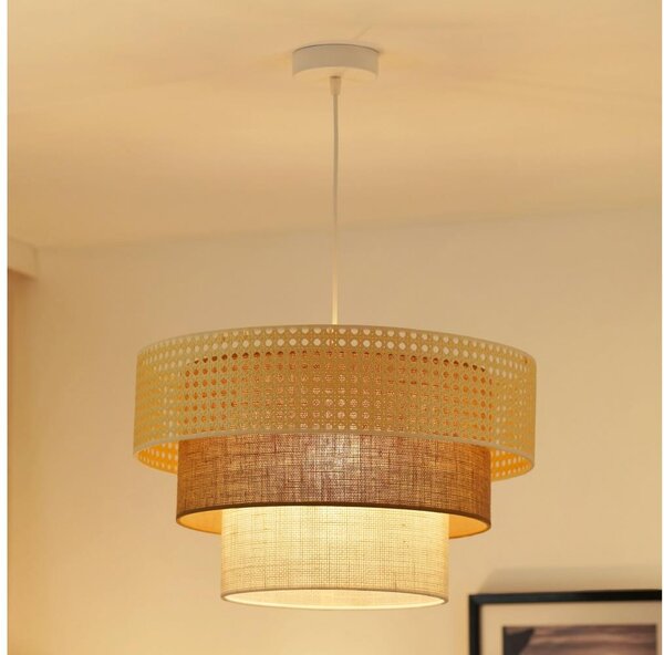Brilagi - Висяща лампа CEDAR LUNETA 1xE27/15W/230V пр.45 ратан кафяв/крем