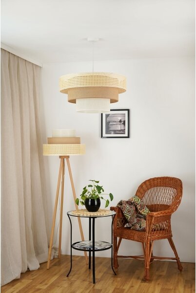 Brilagi - Плафон CEDAR LUNETA 1xE27/15W/230V пр. 60 ратан кафяв/крем