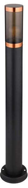 Globo 31588BC - Екстериорна лампа BOSTON 1xE27/23W/230V IP44 80 см черен/меден