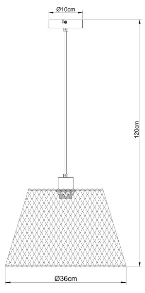 Globo 15646H1 - Пендел BAKU 1xE27/40W/230V Ø 36 см