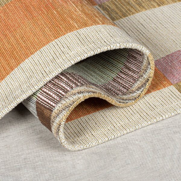 Оранжево-естествена пътека 60x230 cm Riley Block Geo – Flair Rugs