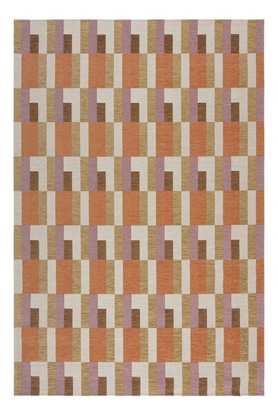 Оранжево-естествен килим 155x230 cm Riley Block Geo – Flair Rugs