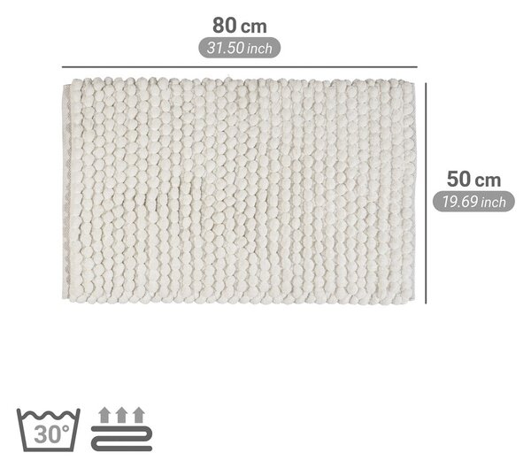 Бял текстилен килим за баня 50x80 cm Solivo – Wenko