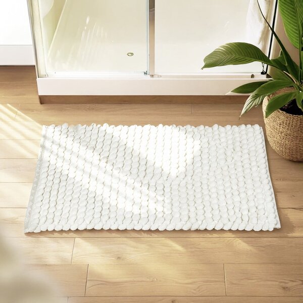 Бял текстилен килим за баня 50x80 cm Solivo – Wenko