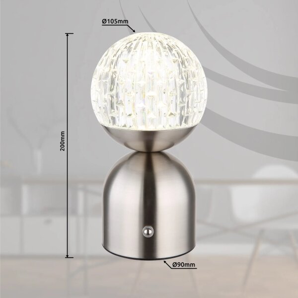 Globo 21007N-LED Димируема сензорна настолна лампа JULSY LED/2,5W/3,7V 2700/4000/6500K матов