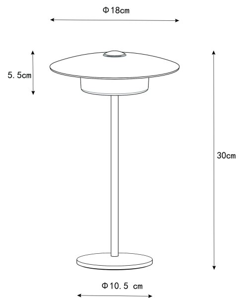 Globo 21024W-LED LED настолна лампа KYLER, 3W, 1800-3000K, бяла