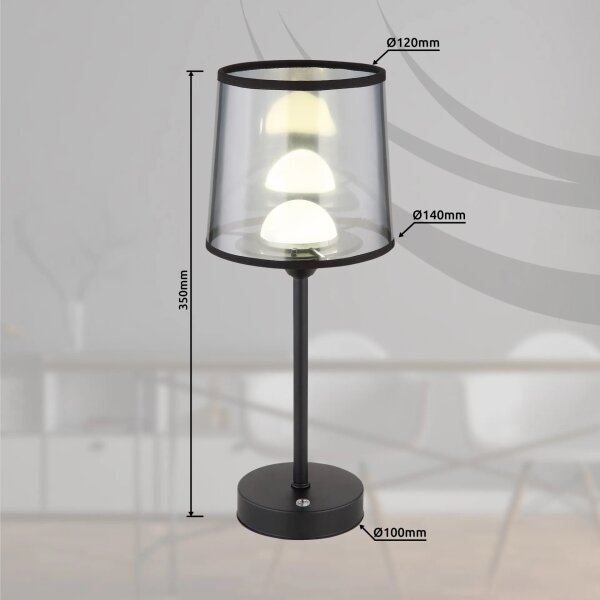 Globo 21008S - LED настолна лампа LUNKI LED/2,5W/3,7V 2700-6500K черна