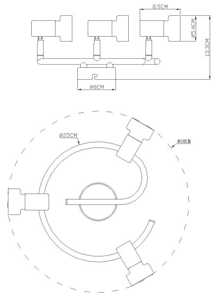 Globo 57917-3N - Спот MASON 3xGU10/25W/230V черен/сребрист