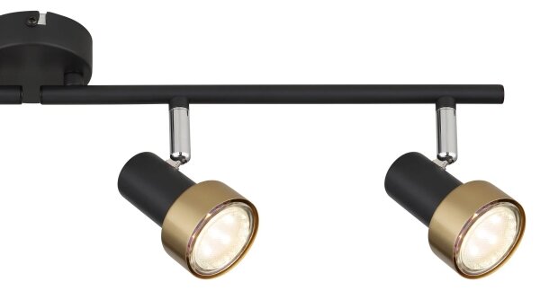 Globo 57917-4G - Спот MASON 4xGU10/25W/230V черен/златист