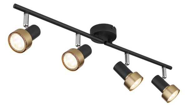 Globo 57917-4G - Спот MASON 4xGU10/25W/230V черен/златист