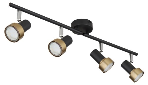 Globo 57917-4G - Спот MASON 4xGU10/25W/230V черен/златист
