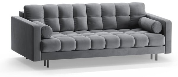 Светлосив кадифен разтегателен диван с място за съхранение 222 cm Bali – Cosmopolitan Design