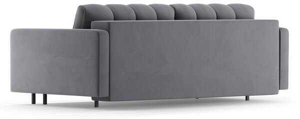 Светлосив кадифен разтегателен диван с място за съхранение 222 cm Bali – Cosmopolitan Design