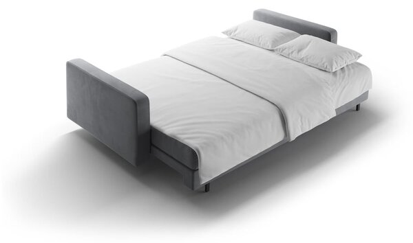 Светлосив кадифен разтегателен диван с място за съхранение 222 cm Bali – Cosmopolitan Design