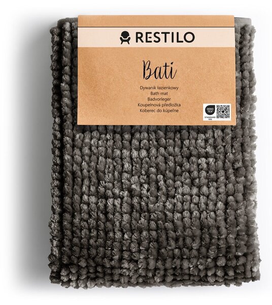 Тъмносив килим за баня 50x70 cm Bati – Restilo
