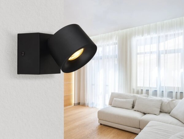Globo 56961-1B - LED Стенен спот RAE LED/6W/230V черен