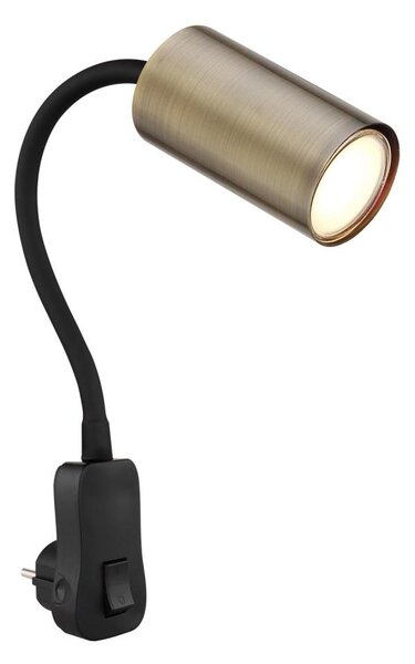 Globo 57911DPM - Аплик с щепсел ROBBY 1xGU10/25W/230V черен/месинг