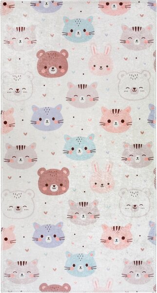 Детски килим подходящ за пране в цвят слонова кост 120x180 cm Cute Animals – Vitaus