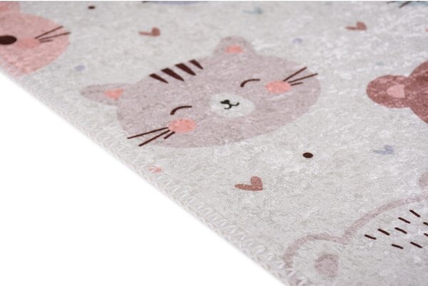 Детски килим подходящ за пране в цвят слонова кост 120x180 cm Cute Animals – Vitaus