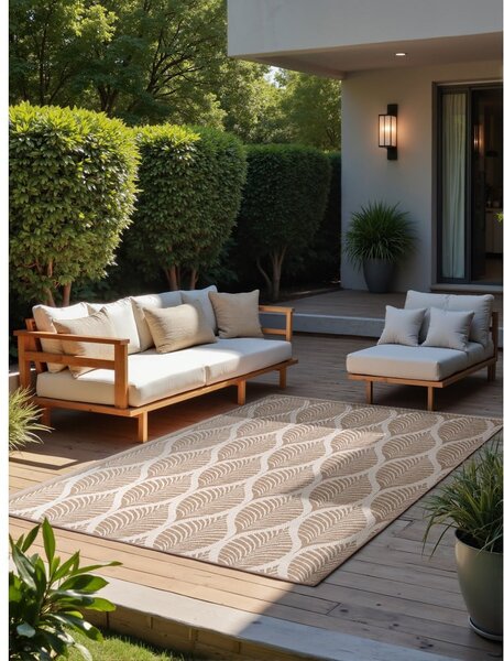 Килим за открито и закрито в цвят слонова кост и бежово 120x170 cm Duet Liora – NORTHRUGS