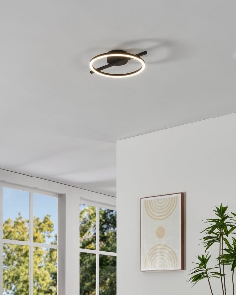 Eglo 901113 - LED Димируем плафон AMANDOLO LED/17W/230V черен + д.у
