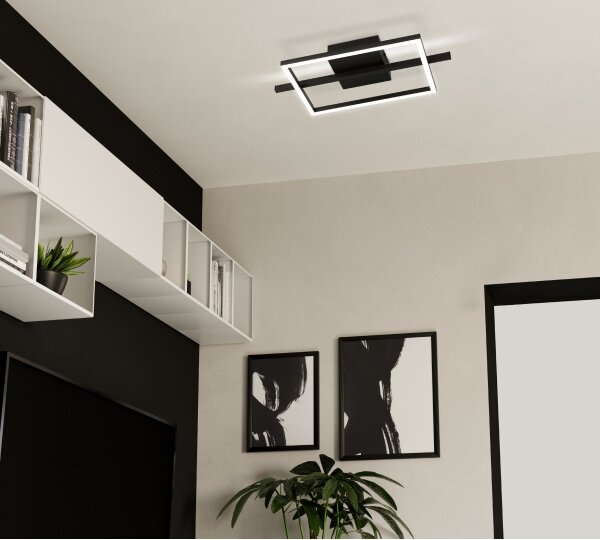 Eglo 901115 - LED Димируем плафон AMANDOLO LED/17W/230V черен + д.у