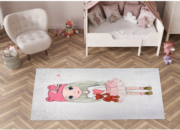 Детски килим подходящ за пране 160x230 cm Cute Girl and the Bear – Vitaus